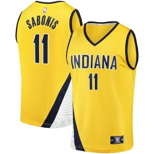 Duradero Genial Domantas Sabonis Indiana Pacers Fast Break Replica Jersey Statement Edition Gold