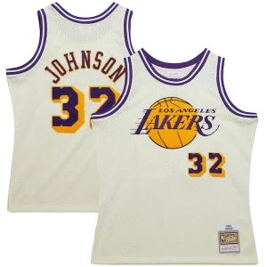 Bonito Magic Johnson Los Angeles Lakers Chainstitch Swingman Jersey Cream