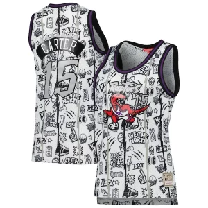 Único Vince Carter Toronto Raptors Women's 1998 Doodle Swingman Jersey White