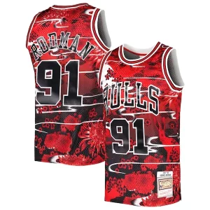 Genial Bonito Cool Dennis Rodman Chicago Bulls 1997/98 Hardwood Classics Lunar New Year Swingman Jersey Red
