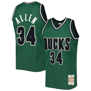Versátil Duradero Ray Allen Milwaukee Bucks 2000/01 Hardwood Classics Off Court Swingman Jersey Hunter Green