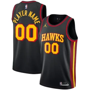 Maravilloso Increíble Elegante Atlanta Hawks Jordan Brand Swingman Custom Jersey Statement Edition Black