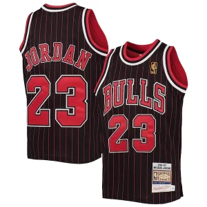 Perfecto Maravilloso Michael Jordan Chicago Bulls Youth 1996 97 Hardwood Classics Authentic Jersey Black/Red/Red/White