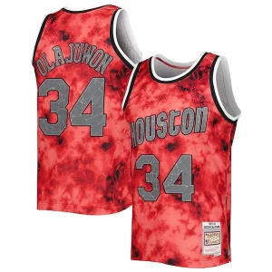 Comodo Original Atractivo Hakeem Olajuwon Houston Rockets 1993/94 Galaxy Swingman Jersey Red