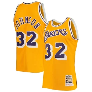 Lujoso Hermoso Magic Johnson Los Angeles Lakers 1984/85 Hardwood Classics Authentic Jersey Gold/Purple
