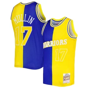 Lujoso Chris Mullin Golden State Warriors Hardwood Classics 1993/94 Split Swingman Jersey Royal/Gold