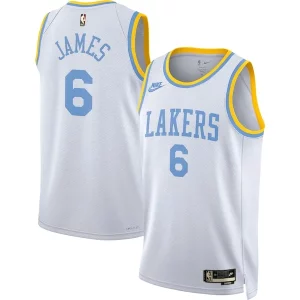 Práctico Increíble LeBron James Los Angeles Lakers Nike Swingman Jersey Classic Edition White
