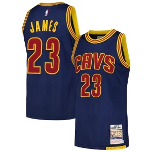 Sofisticado Lujoso Cool LeBron James Cleveland Cavaliers 2015/16 Hardwood Classics Authentic Jersey Navy