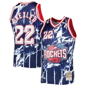 Elegante Clyde Drexler Houston Rockets 1996/97 Hardwood Classics Marble Swingman Jersey Navy