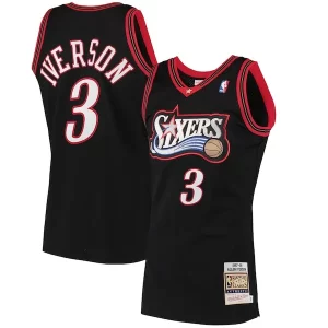 Moderno Hermoso Único Allen Iverson Philadelphia 76ers 1997/98 Hardwood Classics Authentic Jersey Black