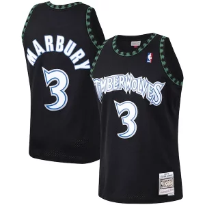 Magnífico Original Resistente Stephon Marbury Minnesota Timberwolves 1997/98 Hardwood Classics Swingman Jersey Black