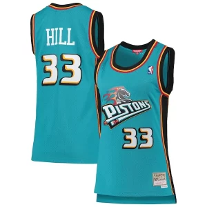 Clásico Cool Grant Hill Detroit Pistons Women's 1998/99 Hardwood Classics Swingman Jersey Teal