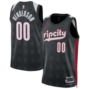 Atractivo Práctico Scoot Henderson Portland Trail Blazers Nike Unisex 2024/25 Swingman Player Jersey City Edition Black