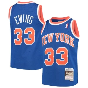 Lujoso Clásico Patrick Ewing New York Knicks Youth Hardwood Classics Swingman Throwback Jersey Blue
