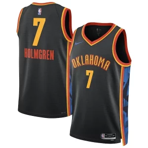 Moderno Encantador Chet Holmgren Oklahoma City Thunder Nike Unisex 2024/25 Swingman Player Jersey City Edition Black