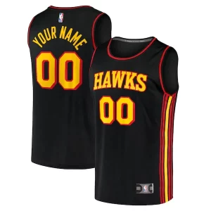 Perfecto Hermoso Atractivo Atlanta Hawks Youth Custom Fast Break Replica Jersey Black Statement Edition