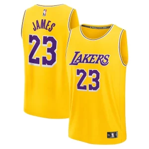 Increíble Único Maravilloso LeBron James Los Angeles Lakers Youth Fast Break Replica Player Jersey Icon Edition Gold