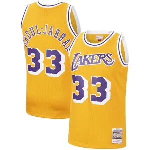 Hermoso Comodo Kareem Abdul Jabbar Los Angeles Lakers Hardwood Classics Swingman Jersey Gold/Purple