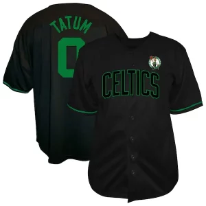 Estupendo Sofisticado Jayson Tatum Boston Celtics Profile Big & Tall Name & Number Button Up Jersey Black