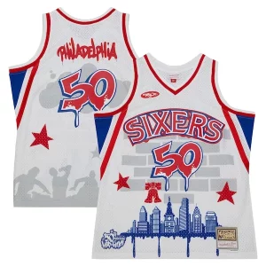 Resistente Cool Philadelphia 76ers x Tats Cru Hardwood Classics Fashion Jersey White