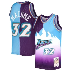 Cool Exquisito Resistente Karl Malone Utah Jazz Hardwood Classics 1996/97 Split Swingman Jersey Purple/Turquoise