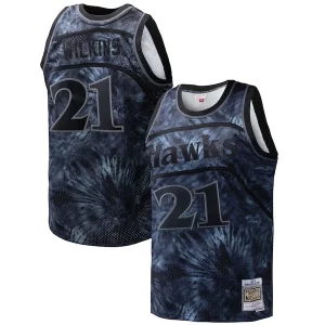 Práctico Dominique Wilkins Atlanta Hawks Hardwood Classics 1986/87 Tie Dye Swingman Jersey Black