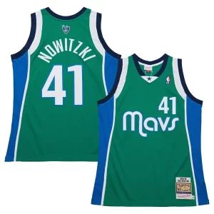 Increíble Dirk Nowitzki Dallas Mavericks 2004/05 Hardwood Classics Authentic Jersey Green