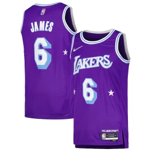 Magnífico Versátil LeBron James Los Angeles Lakers Nike Swingman Player Jersey City Edition Purple