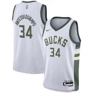 Práctico Giannis Antetokounmpo Milwaukee Bucks Nike Youth Swingman Jersey Association Edition White