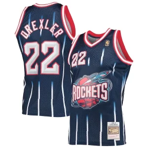 Versátil Único Clyde Drexler Houston Rockets 1996/97 Hardwood Classics Swingman Jersey Navy