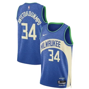 Original Giannis Antetokounmpo Milwaukee Bucks Nike Unisex 2023/24 Swingman Jersey Blue City Edition