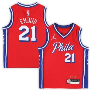 Versátil Cool Moderno Joel Embiid Philadelphia 76ers Jordan Brand Preschool 2022/23 Replica Jersey Statement Edition Red