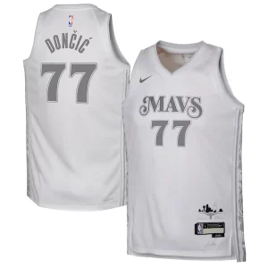 Versátil Moderno Luka Dončić Dallas Mavericks Nike Youth 2024/25 Swingman Player Jersey City Edition White