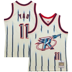 Estupendo Robusto Encantador Yao Ming Houston Rockets Chainstitch Swingman Jersey Cream
