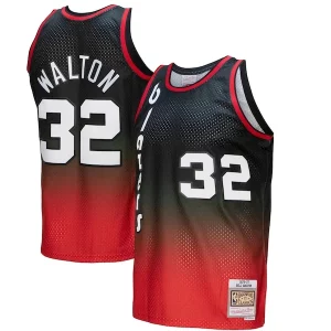 Lujoso Versátil Bill Walton Portland Trail Blazers 1976/77 Hardwood Classics Fadeaway Swingman Player Jersey Red/Black