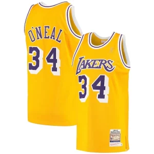Resistente Lujoso Shaquille O'Neal Los Angeles Lakers 1996/97 Hardwood Classics Authentic Jersey Gold