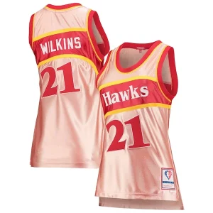 Práctico Versátil Dominique Wilkins Atlanta Hawks Women's 75th Anniversary Rose Gold 1986 Swingman Jersey Pink