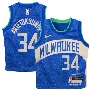 Ideal Giannis Antetokounmpo Milwaukee Bucks Nike Toddler Swingman Replica Jersey City Edition Royal