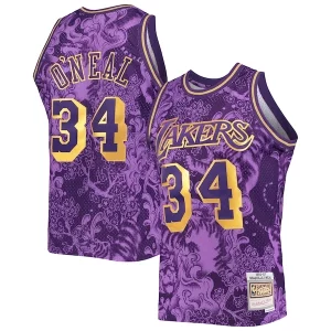 Lujoso Shaquille O'Neal Los Angeles Lakers Hardwood Classics 1996/97 Lunar New Year Swingman Jersey Purple