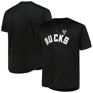 Encantador Bonito Milwaukee Bucks Profile Big & Tall Pop Jersey Black
