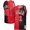 Genial Dennis Rodman Chicago Bulls Big & Tall Hardwood Classics 1995/96 Split Swingman Jersey Red/Black