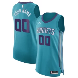 Fantástico Charlotte Hornets Jordan Brand Authentic Custom Jersey Teal Icon Edition