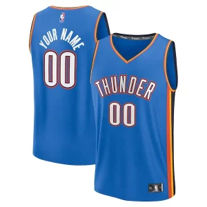 Genial Lujoso Robusto Oklahoma City Thunder Fast Break Custom Replica Jersey Icon Edition Blue