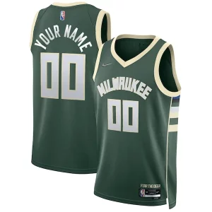 Estupendo Clásico Milwaukee Bucks Nike 2021/22 Diamond Swingman Custom Jersey Icon Edition Hunter Green
