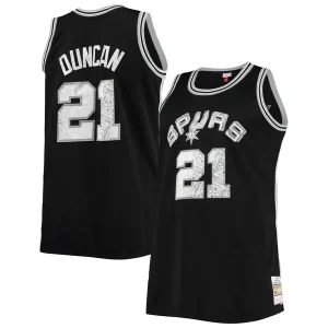 Sofisticado Clásico Tim Duncan San Antonio Spurs Big & Tall 1998/99 NBA 75th Anniversary Diamond Swingman Jersey Black