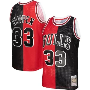 Genial Scottie Pippen Chicago Bulls Big & Tall Hardwood Classics 1997/98 Split Swingman Jersey Red/Black