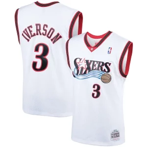 Único Perfecto Allen Iverson Philadelphia 76ers Hardwood Classics Swingman Jersey White/Royal