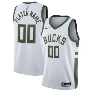 Original Único Increíble Milwaukee Bucks Nike 2020/21 Swingman Custom Jersey Association Edition White