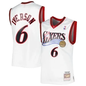 Robusto Increíble Versátil Allen Iverson Philadelphia 76ers 2001/02 Hardwood Classics Swingman Jersey White/Red