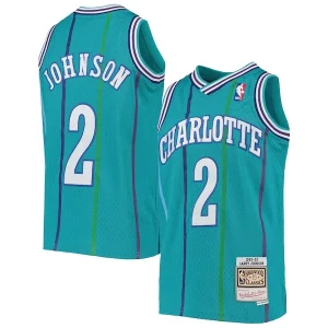 Maravilloso Fantástico Robusto Larry Johnson Charlotte Hornets Youth 1992/93 Hardwood Classics Swingman Jersey Teal